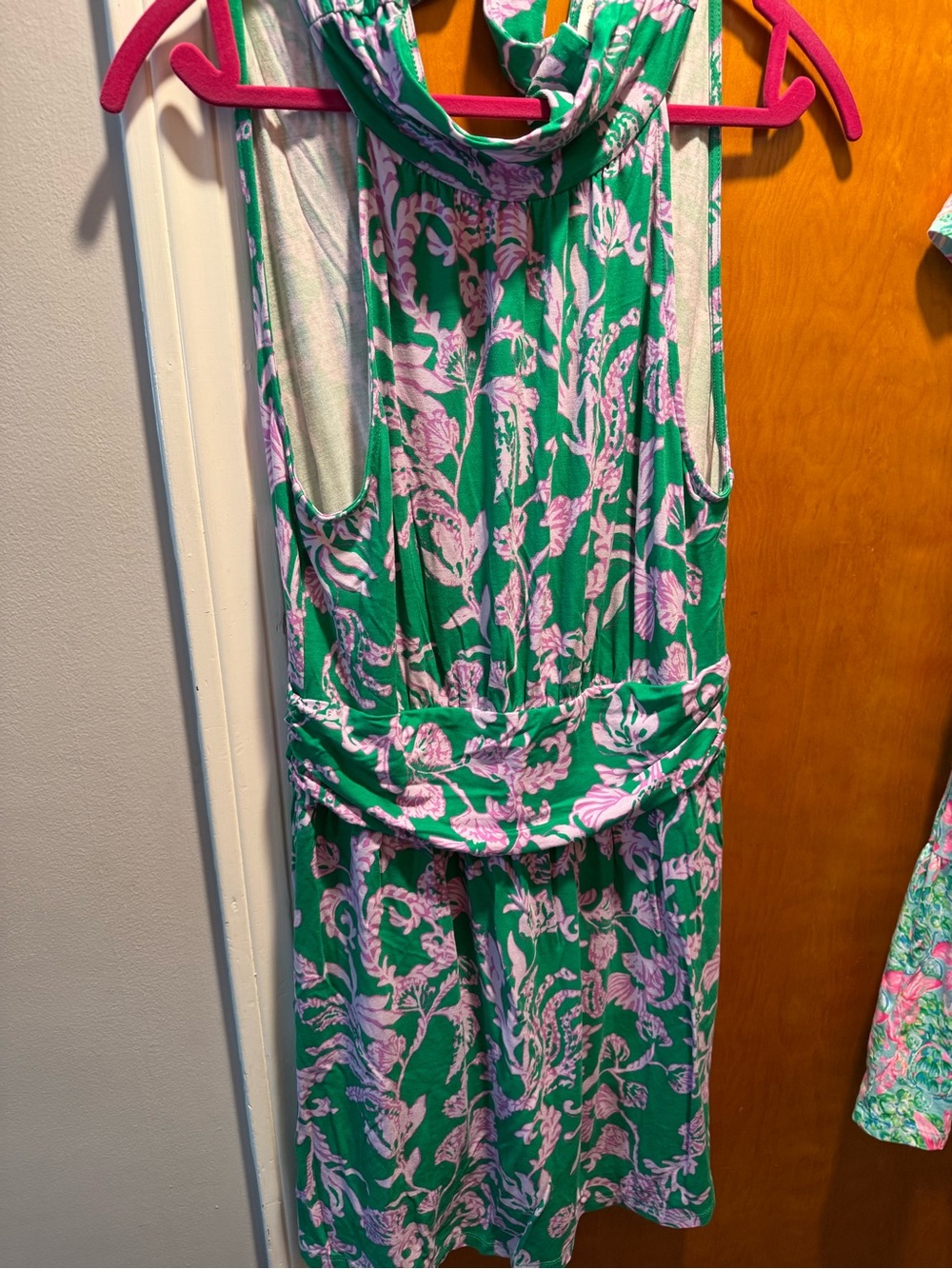 Lilly Pulitzer Green & Pink Floral Sleeveless Dress